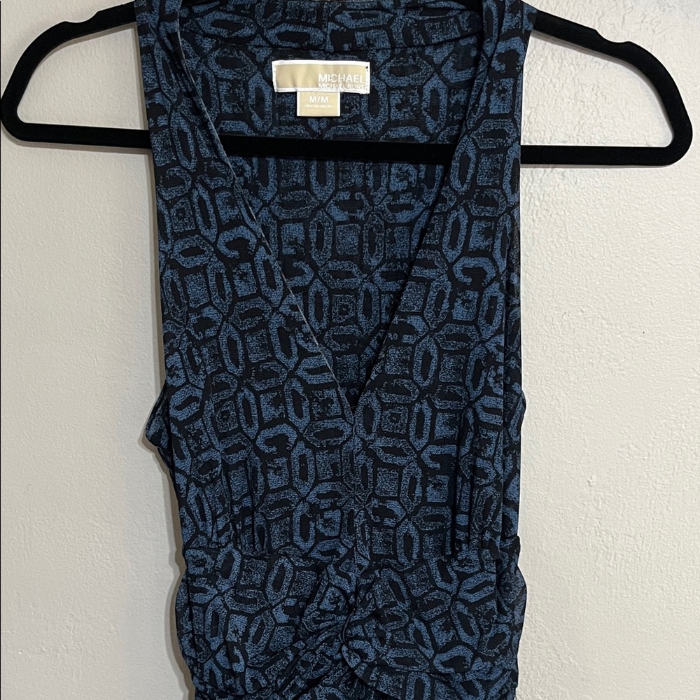 Michael Kors Navy and Black Patterned Dress